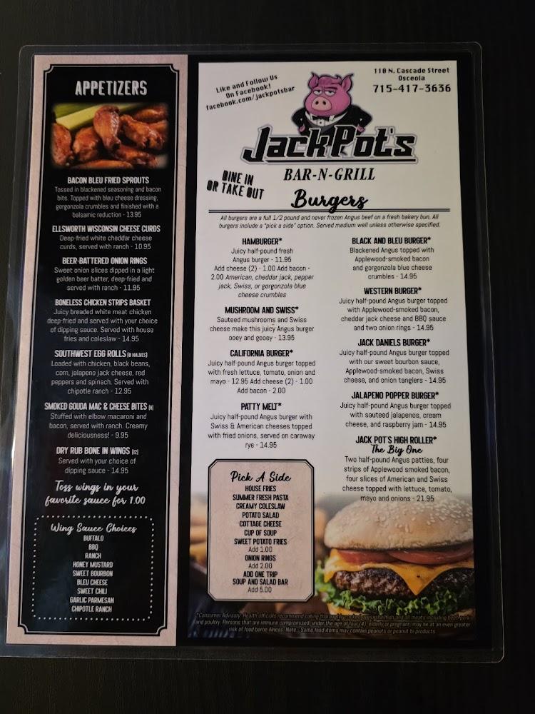 Jack Pot's Bar-N-Grill Menu image 4